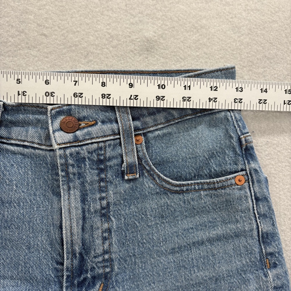 Madewell Perfect Vintage Straight Jeans Womens 23 High Rise Blue Raw Hem Crop - Picture 7 of 13